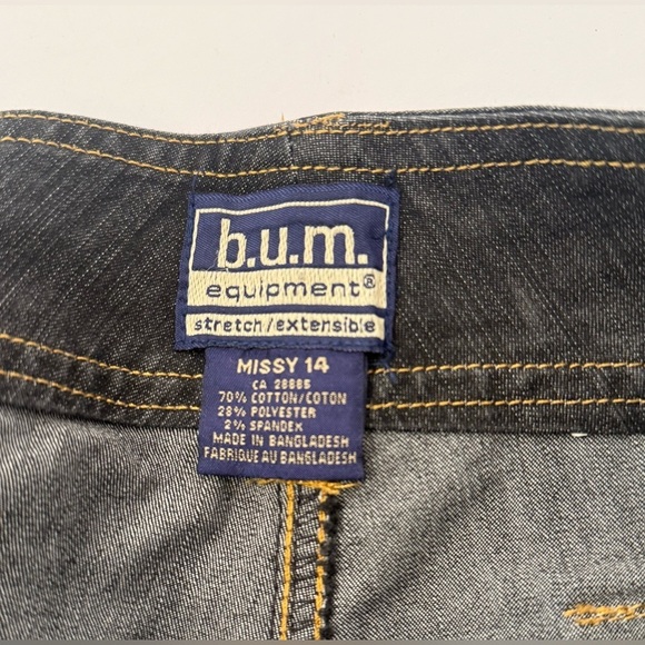 Bum Equipment Capri Jeans Women 14 Denim Missy Dark Blue/heather blk - Picture 9 of 9
